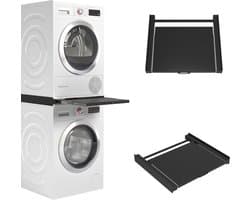Wasophoogte® Tussenstuk wasmachine droger - Stapelkit wasmachine droger - Tussenkader - Geschikt voor elk type - Zwart — afbeelding 1