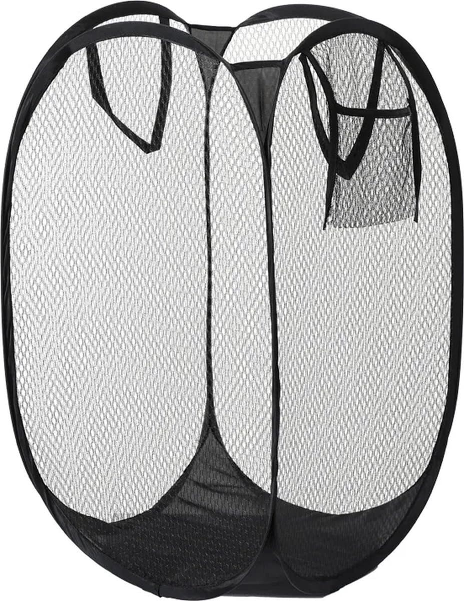 Without Lemon - Opvouwbare wasmand - Mesh - Opbergmand - Vuile Was - Wasgoed - Ruimtebesparend - 30x50cm - Zwart — afbeelding 1