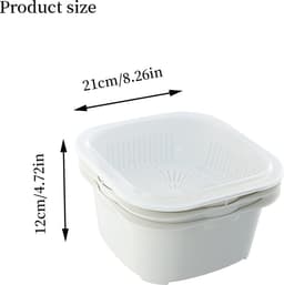 La'Moussawi ® Veelzijdige 3-in-1 Stapelbare Afdruip- en Opbergset voor Groenten en Fruit — thumbnail 4