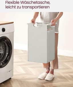 Wasmand 2 vakken – uitschuifbare wassorteerder met plank - 73 x 33 x 72 cm – metaal - Wit — thumbnail 5