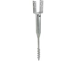 TRUTZHOLM Grondbus 10x10 cm om te Schroeven - U-Profiel Grondanker 86.5cm - Thermisch Verzinkt Vierkanthout 100mm Paalhouder — thumbnail 1
