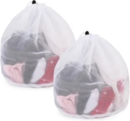 Thijox - 2 Stuks Wasnetten voor Wasmachine 40 x 50 cm - Herbruikbare Mesh Waszakken voor Babykleding, Ondergoed, Sokken en Blouses - Wit Polyester — thumbnail 1