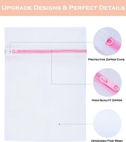 Thijox - Wasmachine wasnet-waszak voor beha, schoenen, ondergoed, babykleding, sokken, reizen, 5 stuks, met ritssluiting, duurzaam materiaal — thumbnail 5
