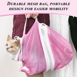 Dailygoods- Waszakken Set van 2 - Verstelbare Opvangzak - Kattentoiletaccessoires - Netstof - Luchtdoorlatend - Afmetingen 60 x 32 cm - Kattenwaszak — thumbnail 4