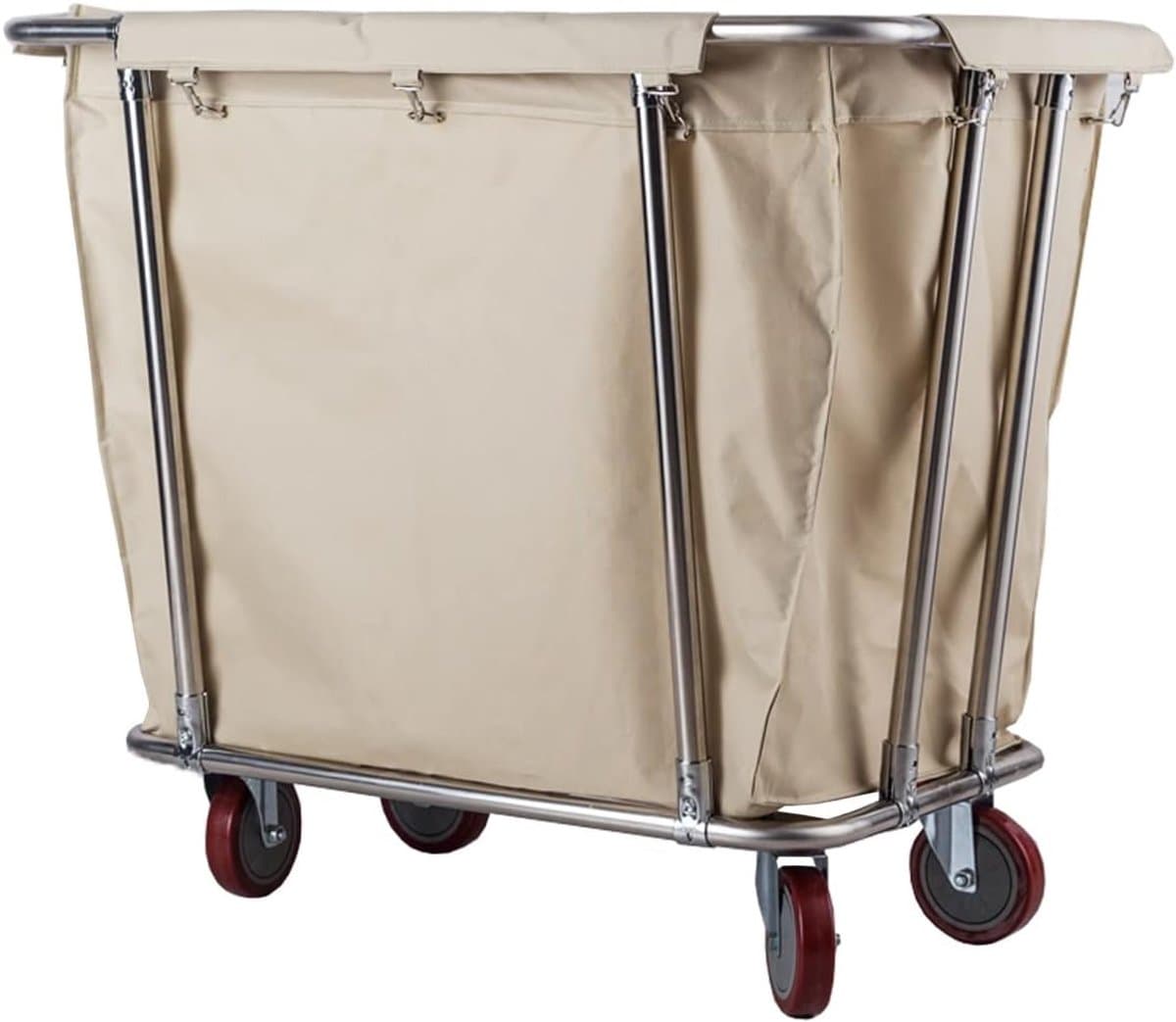 Wasmand met wielen - Linnenkar Rolbaar - Kleding Sorteren - Afneembare tas - 400L - Beige — afbeelding 1