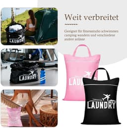 Dailygoods- Waszak Waterdicht - Waszakken voor Wasgoed - Reiswaszak - Opvouwbaar - Lichtgewicht - Ritssluiting — thumbnail 4