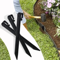 Dailygoods- Grondankers 20 Stuks - Kunststof Haringen - 25 cm - Robuust/Duurzaam - Bevestiging Gazonrandband - Groen/Antraciet - Gazonharing — thumbnail 3