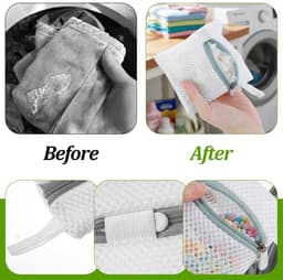 Dailygoods - Tyqour 4 stuks kleine mesh waszakken, anti-klevende waspod-zakken, duurzame polyester opbergzakken voor geurende kralen, reiswasorganizer, beschermen delicate kleding — thumbnail 2
