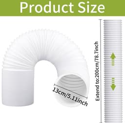 Dailygoods- Afvoerslang 130 mm Flexibel - Ventilatieslang - Afvoerslang Droger - Afvoerslang Airconditioning - Afvoerslang Sanitair - Hoogwaardig Materiaal — thumbnail 5