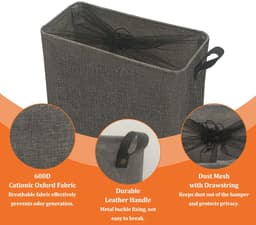 Dailygoods- Wasmand 40L op wielen - Draagbare stoffen wasmand - Hoekwasmand met handvat - Vochtbestendig - Duurzaam 600D oxford stof - Versterkte stiksels - Waszak — thumbnail 4
