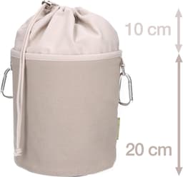 Thijox - Canvas Wasknijperzak Extra Groot Taupe Grijs met 200 Klemmen, Stevige Waszak met 2 Karabijnhaken voor Wasrek, Camping, Tuin, Keuken — thumbnail 3