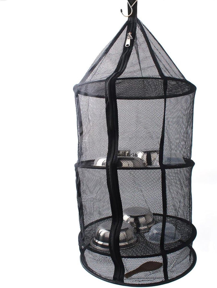 Droognet - Drooggaas rek - Planten drogen - 4 lagen rits - 39x39x85 cm - Groen — afbeelding 1