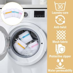 Set van 4 Was Pods met Anti-Stick Tas en Kleine Gaaswaszakken voor Delicate Kleding, Ideaal voor Mini Wasmachines en Bescherming tegen Degradatie — thumbnail 5