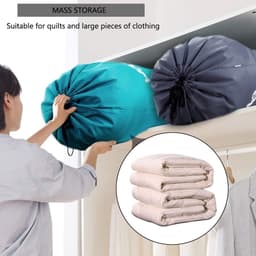 Set van 2 Waszakken 120 Liter voor Vuile Was, Vouwbare Wasmand, Opbergtas voor Reizen en Thuisgebruik, 61 x 92 cm, Grijs/Blauw — thumbnail 5