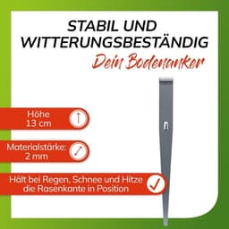 Grondankers Gazonrand - Grondhaken Tuinrand - Tuinrand Stabiliseren - Verhoogde Materiaaldikte - 13 cm - Galvaniseerd — thumbnail 1