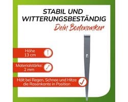 Grondankers Gazonrand - Grondhaken Tuinrand - Tuinrand Stabiliseren - Verhoogde Materiaaldikte - 13 cm - Galvaniseerd