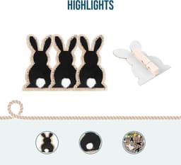 houten knijpers paashaas, 4 stuks: houten knijpers Pasen zwart wit, mini houten wasknijpers decoratie, knijpertjes voor knutselen, paasmand, cadeauverpakking, tafeldecoratie, 8 cm — thumbnail 3