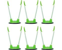 Baggy Rack Houder - Voedselzak Clip - Voedsel Prep - Handsfree Gemak - 6 Stuks - Groen