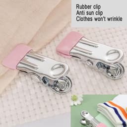 10 stuks kleine wasknijpers, roestvrijstalen wasknijpers, metalen wasknijpers, multifunctionele clips voor het ophangen van kleding, handdoeken of het verzegelen van voedselzakken (roze) — thumbnail 2