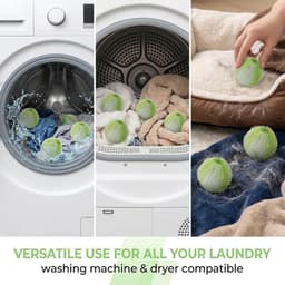 Haarballen voor wasmachine - 12 stuks - groen-wit - herbruikbaar - schone kleding zonder pluisjes - ShopVlot — thumbnail 4