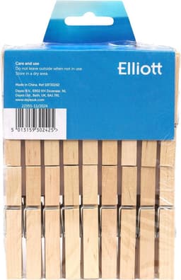 Thijox - Hardhouten wasknijpers met metalen spiraalveer - 36 stuks - Stevige grip - Voor binnen en buiten gebruik - Ideaal voor tuin, camping en huish — thumbnail 2