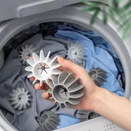 6-stuks wasballen -Wasballen voor wasmachine - Herbruikbare wasballen - Siliconen wasballen - Anti-klit wasballen - Huishoudelijke wasballen - Geschikt voor wasmachines, drogers en stoomdrogers - Wit — thumbnail 2