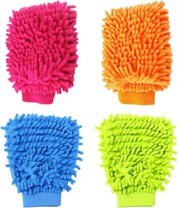 4 stuks autoreinigingshandschoenen, autoreinigingsgereedschap, autowasbenodigdheden, dubbelzijdige autowashandschoenen, auto-onderhoudsaccessoires — thumbnail 1