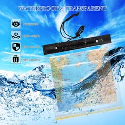 Waterdichte Map Case Clear Kaarthouder Waterdichte Wandelen A4 Kaart Cover Wandelen Plastic Kaart Pouch Militaire Transparant Voor Wandelen Wandelen Camping PVC 31 X 28 Cm — thumbnail 4