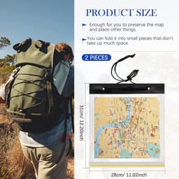 Waterdichte Map Case Clear Kaarthouder Waterdichte Wandelen A4 Kaart Cover Wandelen Plastic Kaart Pouch Militaire Transparant Voor Wandelen Wandelen Camping PVC 31 X 28 Cm — thumbnail 5