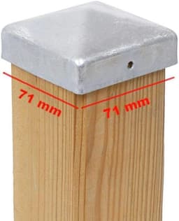 6 x paalkap piramide 71 x 71 mm - thermisch verzinkt staal — thumbnail 2
