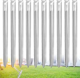 Grondankers 30 cm - 10 Stuks - Stevige Zandharingen - Robuuste Haringen - V-profiel - Antislip Haak - Roestvrij Staal - Tentharingen — thumbnail 1