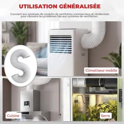 Draagbare airconditioningslang, 100 mm, flexibele ventilatieslang van PVC en aluminium, geschikt voor afzuigventilatoren, airconditioners, drogers en afzuigkappen,Zilver 1m — thumbnail 3