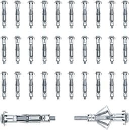 Hollewandankerset, M6 x 52 mm hollewandankers, gegalvaniseerde metalen ankers, expansieankers met schroeven, metalen hollewandankers, expansiemoeren voor gipsplaatbevestiging — thumbnail 1