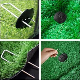 30 Haringen en Sluitringen Set voor Mulchen en Tuin - Verzinkt Staal - Drainage - Onkruiddoek - 15 cm - U-vorm - Zware Toepassingen — thumbnail 2