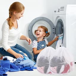 Wasnetten voor Wasmachine, 40 x 50 cm Wasnet met Trekkoord Herbruikbaar Mesh Waszakken Waszak Wasmachine voor Babykleding Beha Ondergoed Sokken Blouse — thumbnail 2