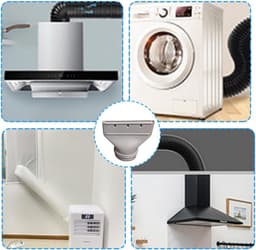 Adapter voor Airconditioner Raam, SGZIOO Afvoerslang Raamdoorvoering, voor Ø 130-150mm Diameter Afvoerslang, Raamslang voor Mobiele, Auto Airconditioner, Droger — thumbnail 4