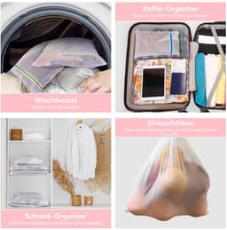 Waszak voor wasmachine 11 stuks, waszak met ritssluiting, waszak voor beha, reizen, schoenen, koffer, sokken — thumbnail 3