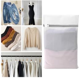 Wasnet voor Wasmachine, 40 x 30 cm Mesh Waszakken met Ritsen voor Wasmachine, Mesh Waszakjes, Klein Wasnet voor Fijne Was, Waszak, voor Truien, Overhemden, Ondergoed, Kousen, Schoenen | Met ve — thumbnail 2