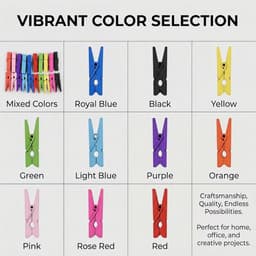 Wasknijpers, gekleurde natuur, 3,5 cm, schattige kleine kleurrijke mini-wasknijpers, sierklemmen voor foto's, kleine houten decoratie, clips, ansichtkaarten, geschenken — thumbnail 2