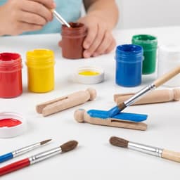 Houten Wasknijpers - Knutselklemmen - Decoreren en Knutselen - Natuurlijk Hout Zonder Veer - 12 Stuks - Lichtbruin — thumbnail 5