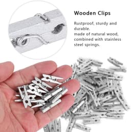 Mini Houten Clips - Wasknijpers Ambacht - Foto Decoratie - Gladde Afwerking - 300 Stuks - Natuurlijk Hout — thumbnail 4
