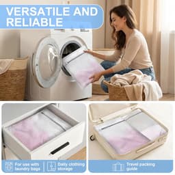 3 Stuks Wasnetten met Rits - Waszakjes - Waszakken - Laundry Bag - Waszakken Van Gaas - Waszakken voor Wasgoed - Duurzame Wasmachinezakken - 12 X 16 Inch - Voor Lingerie, Bh's, Sokken, Kleding en Reisorganisatie — thumbnail 4