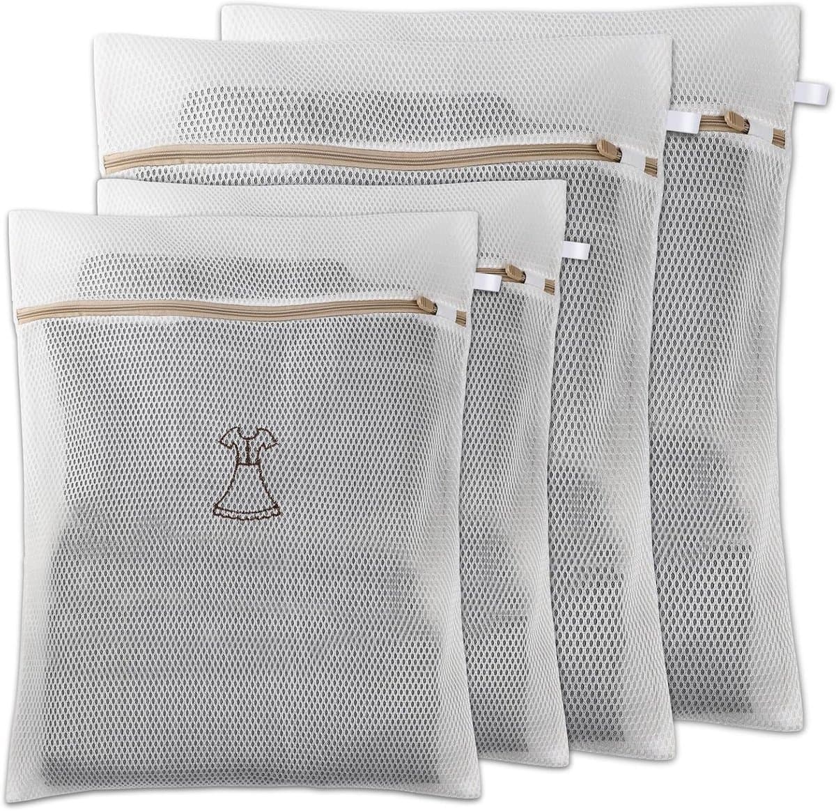 Versterkte Waszakken voor de Wasmachine - 4 Stuks, Duurzaam en Herbruikbaar, Ideaal voor Ondergoed, Sokken en Delicate Kleding — afbeelding 1