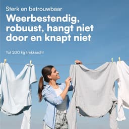 Waslijn Touw - PVC - 50 Meter - Sterke Stalen Kern - Voor Buitengebruik — thumbnail 1