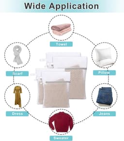 Netwaszakken voor Lingerie - Set van 4 Stuks, Ademend Mesh met Ophanglus voor Veilig Wassen — thumbnail 2
