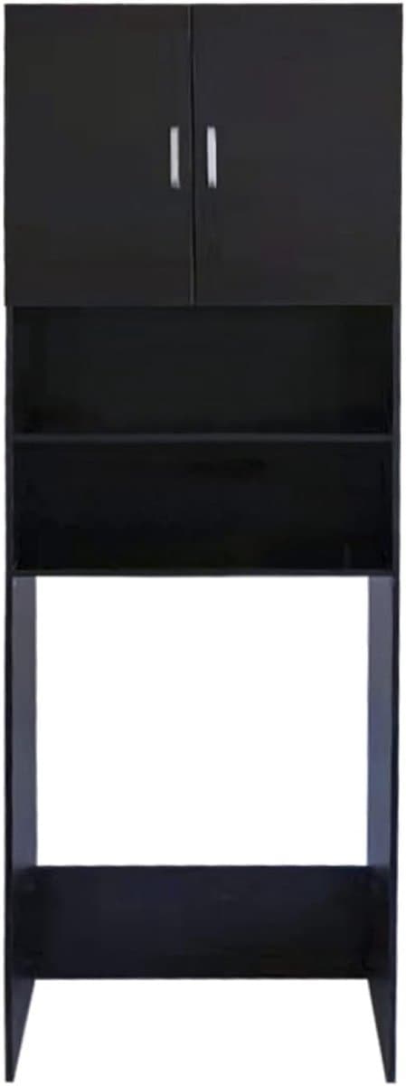 Wasmachine Kast - Droger Ombouw - Ruimte Besparen - Met Deuren - 190 cm Hoog - Zwart — afbeelding 1