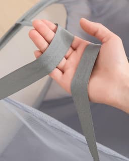 Opvouwbare wasmand voor huishoudelijk gebruik - Wasmand van gaas - Ademende wasmand - Met tussenschotten en handvatten - Verdikt - 2 tussenschotten - Grijs — thumbnail 3