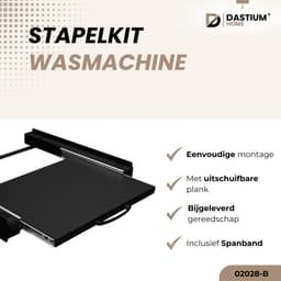 Dastium Home - Zwarte Stapelkit Wasmachine en Droger - Stapelset Wasmachine en Droger - Tussenstuk Wasmachine en Droger - Universeel - Zwart — thumbnail 2