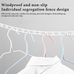 Waslijn voor reizen - Reiswaslijn droogrek - Kleding drogen - Uniek winddicht ontwerp - 500 cm - Grijs — thumbnail 2