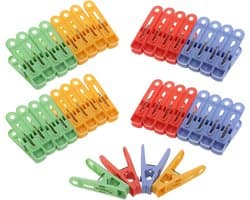 Wasknijpers - Klemmen Clips - Was Drogen - Antislip Grip - 60 stuks - Meerkleurig